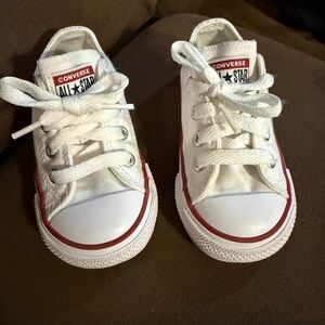 Converse Kids White and Red Sneakers